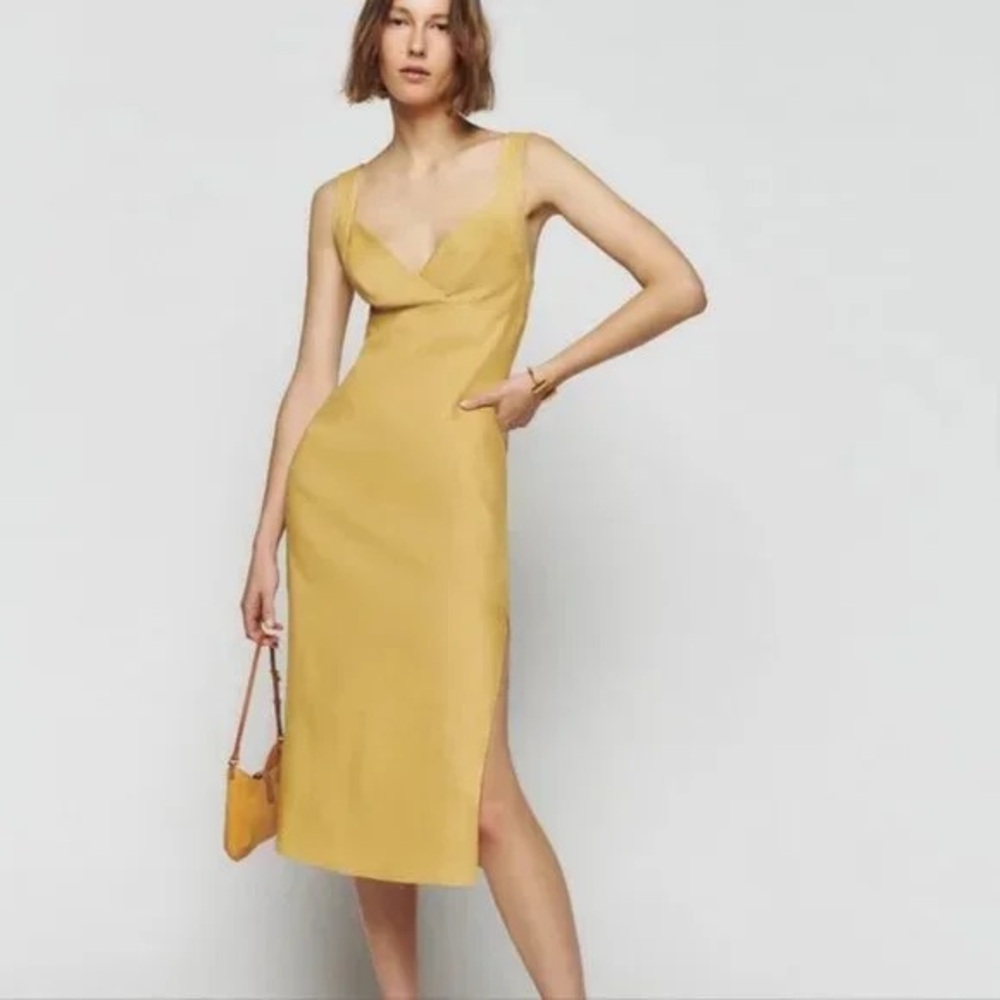 Reformation Allira linen dress Tuscan